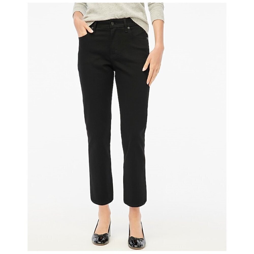 J. Crew Curvy Essential Straight Jeans All Day Stretch Black Size 33 NWT